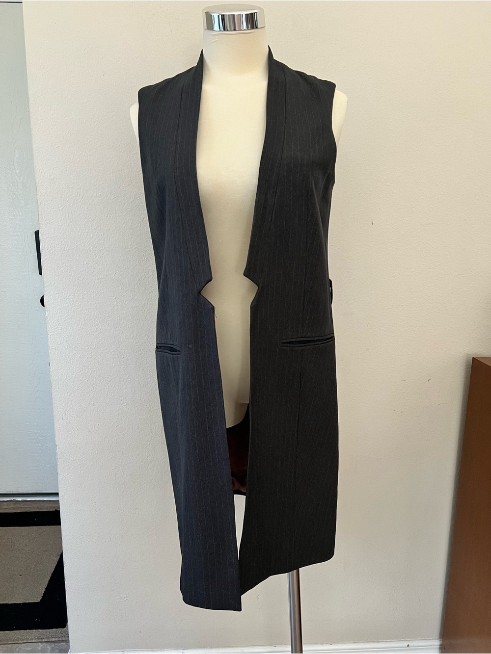 Topshop Women’s Pinstripe Blazer Vest Business Casual Size 4